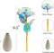 4E's Novelty Galaxy Iridescent Forever Rose – Artificial Crystal Rose with Heart Stand, Plastic Eternal Flower in Gift Box, Valentines Day Gift for Her, Wife, Girlfriend, Mom
